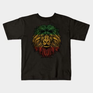 Rasta Lion Roots Rock Reggae Kids T-Shirt